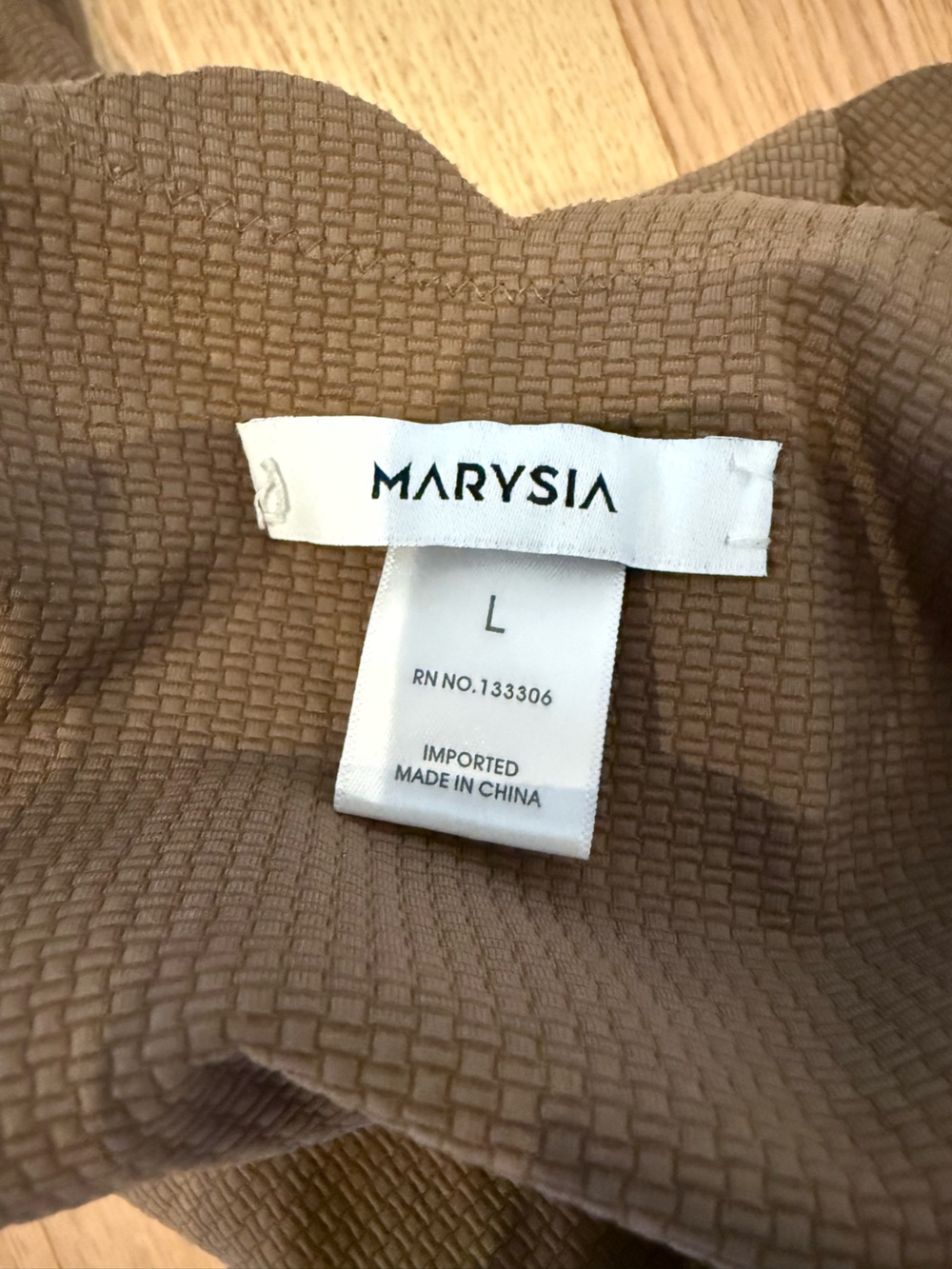 Marysia Swim Scalloped Palm spring maillot, size large, color Toffee